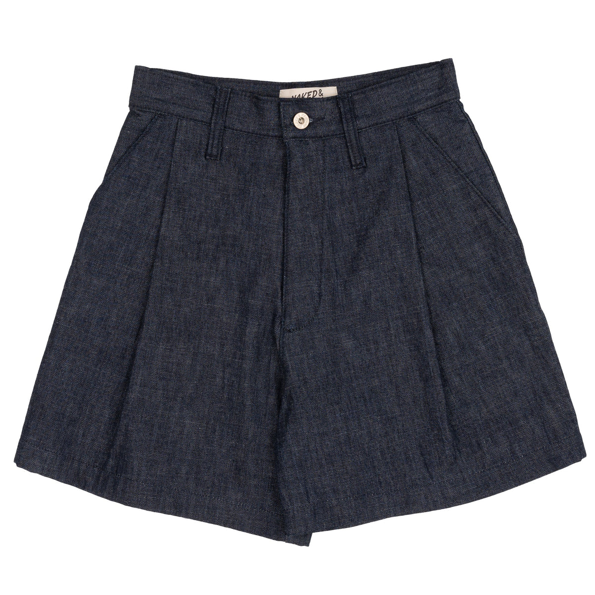 Twin Pleated Short - 10oz Rinsed Denim by Naked & Famous Denim