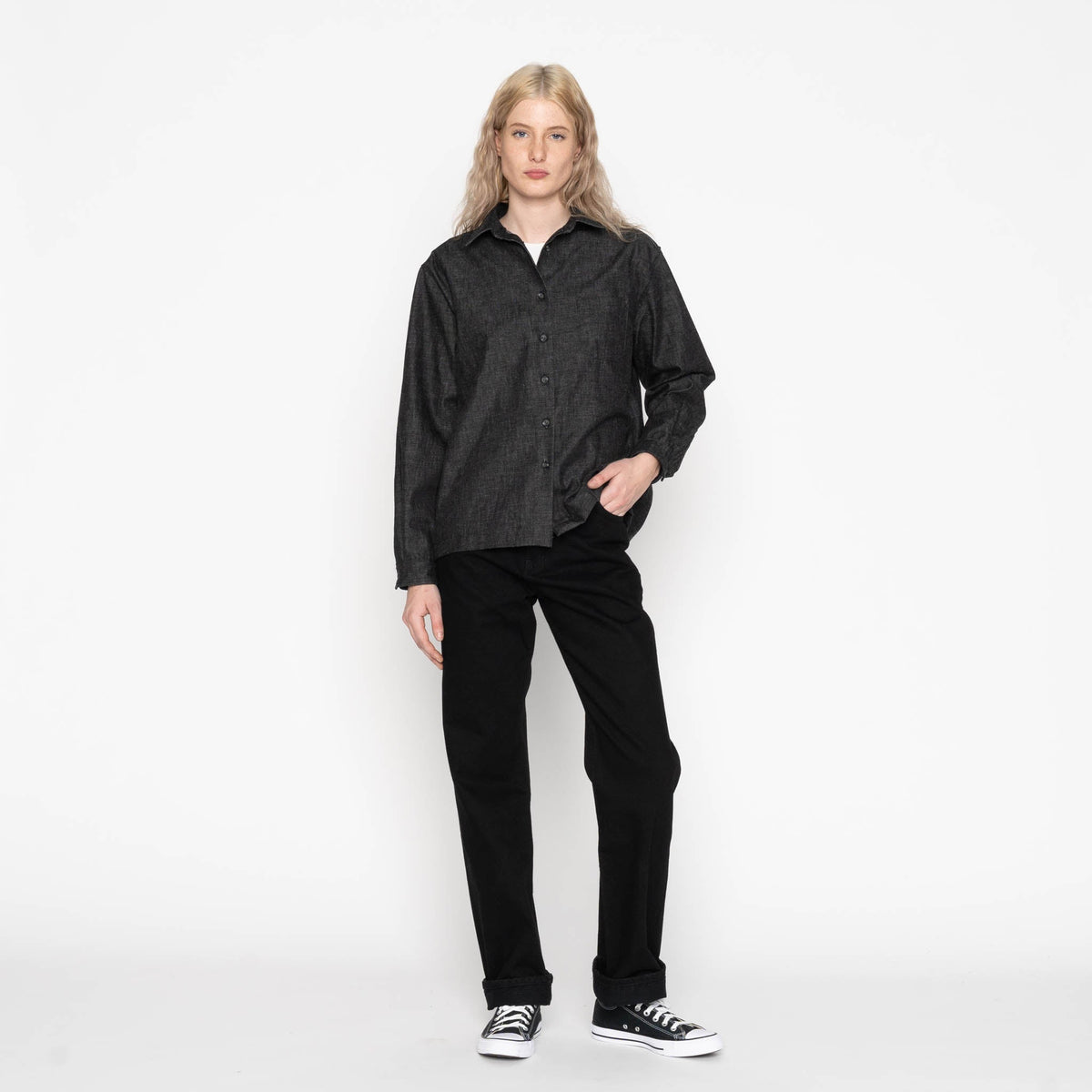 Judy - Black Lightweight Denim - Black by Naked & Famous Denim