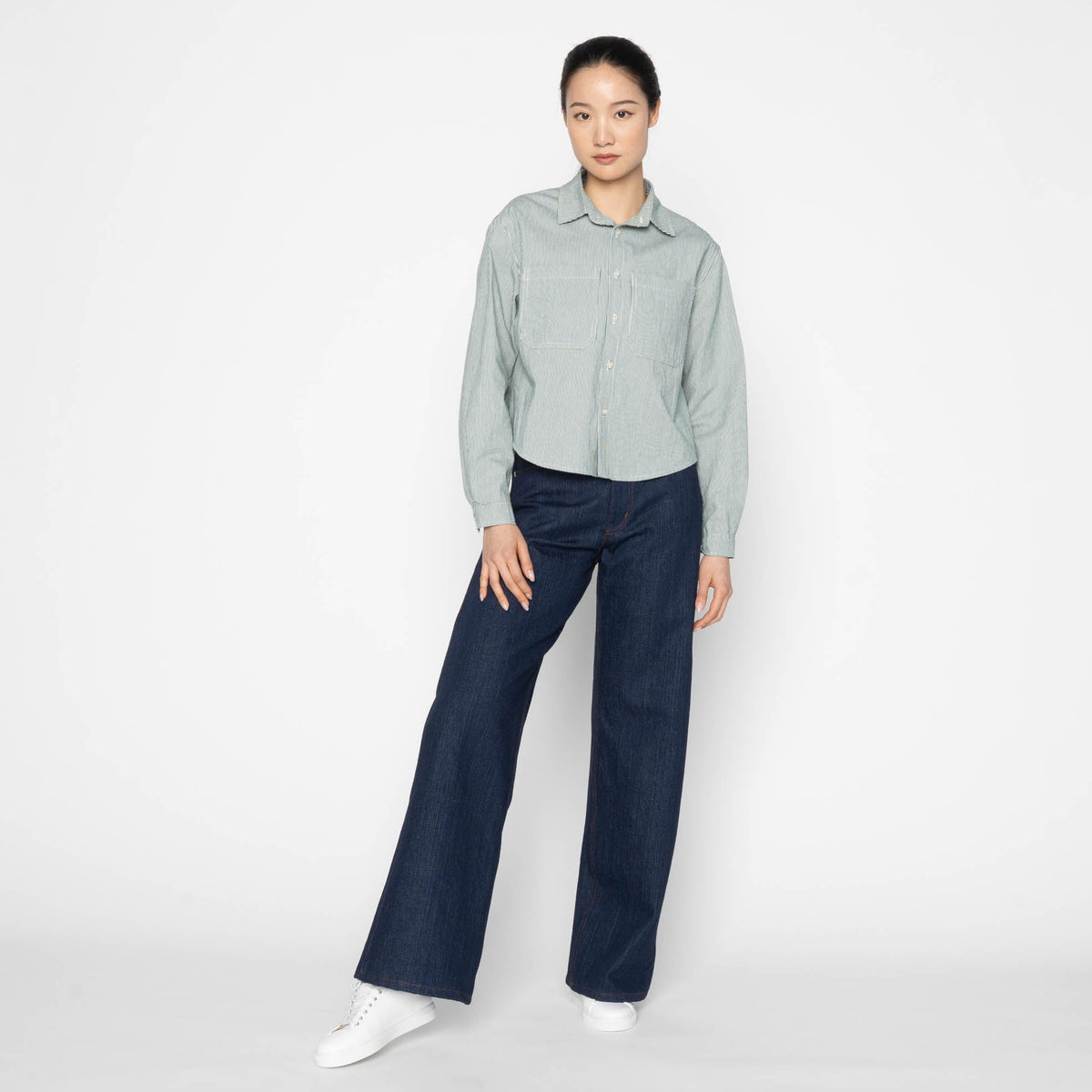 Princeton Shirt - Organic Hickory - Green by Naked & Famous Denim