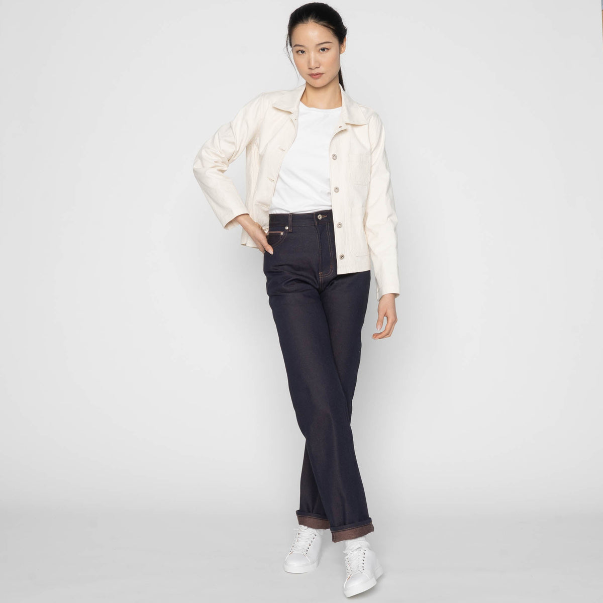 Gracie Jacket - Hard Twist Organic Herringbone by Naked & Famous Denim