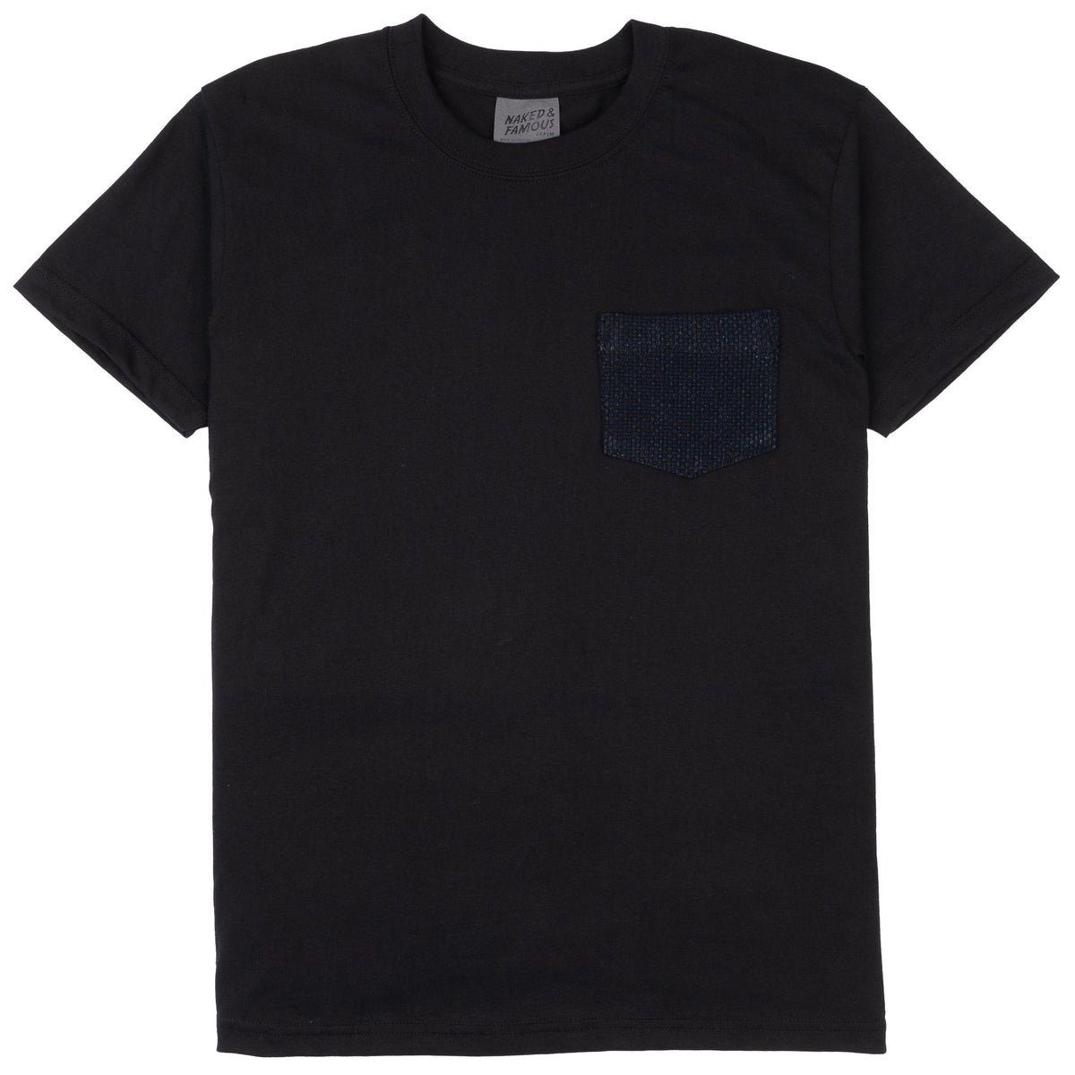Pocket Tee - Black - Indigo Sashiko by Naked & Famous Denim