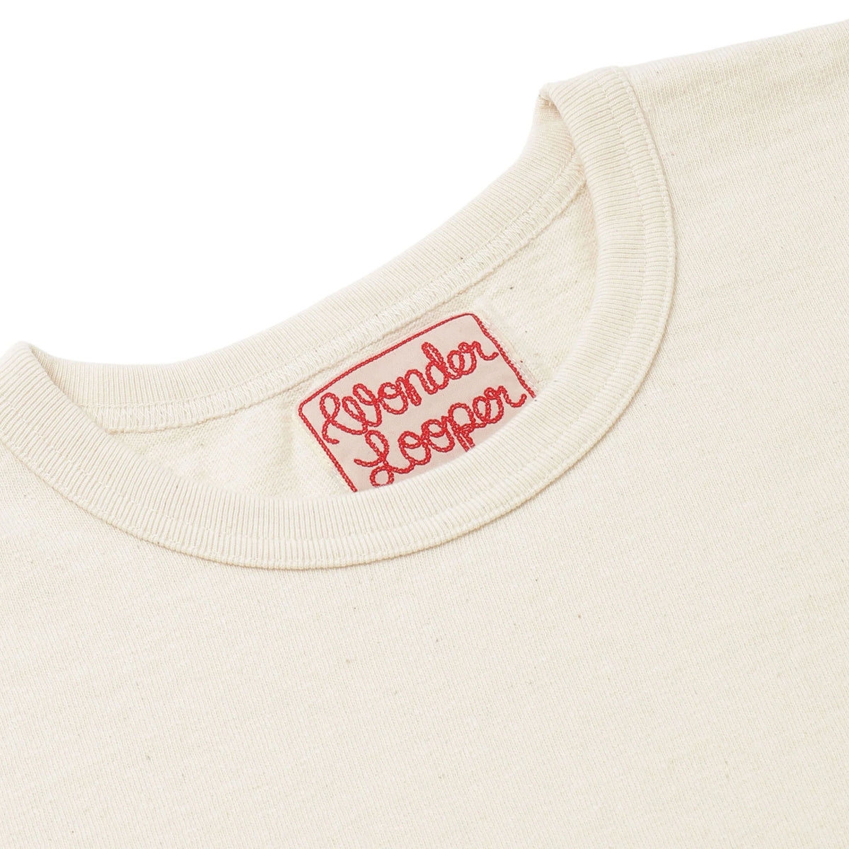 Crewneck T-shirt - ELS Recycled Cotton Slub - Ecru by Wonder Looper