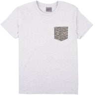 Pocket Tee - Heather Grey + Seigaiha Waves - Indigo by Naked & Famous Denim
