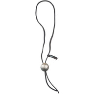 Leather Bolo Tie with 1 1/2" Concho - Black by Yuketen