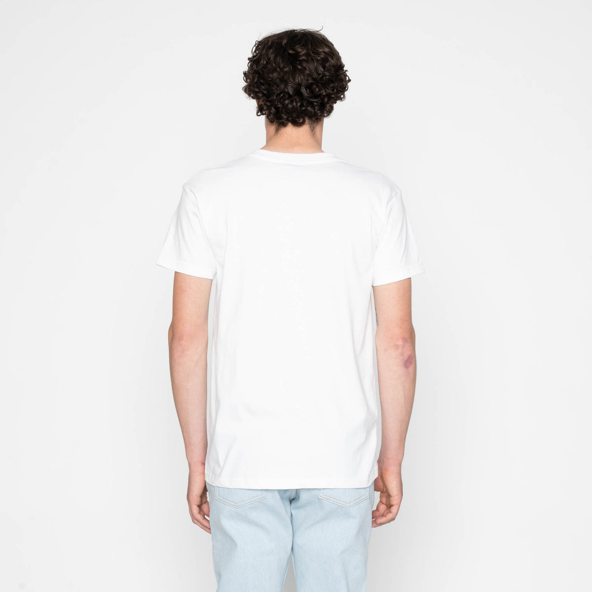 Pocket Tee - White + Seigaiha Waves - Indigo by Naked & Famous Denim