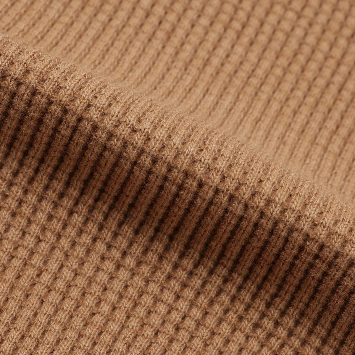 Henley - Foxfibre® Heavyweight Waffle -Coyote 70 by Wonder Looper