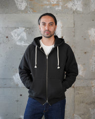 Zip Hoodie - Double Heavyweight French Terry - Sumi Black by Wonder Looper