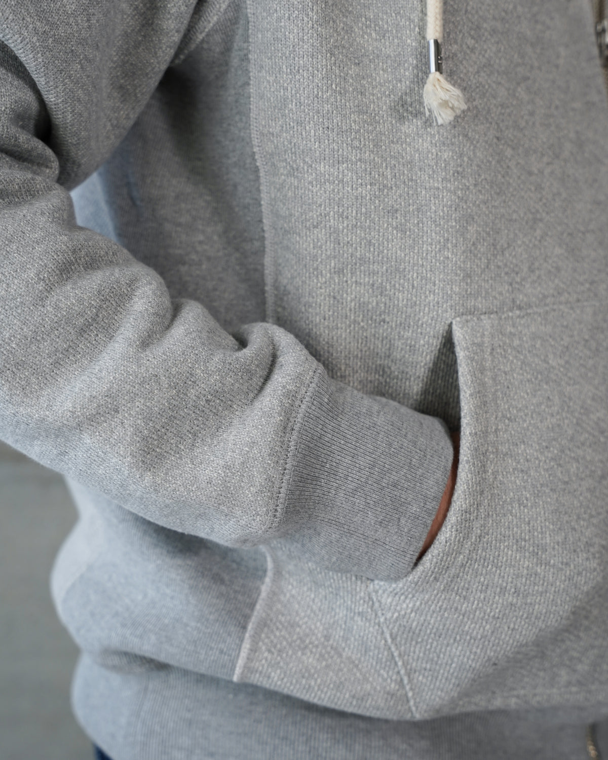 Zip Hoodie - Double Heavyweight French Terry - Heather Grey by Wonder Looper