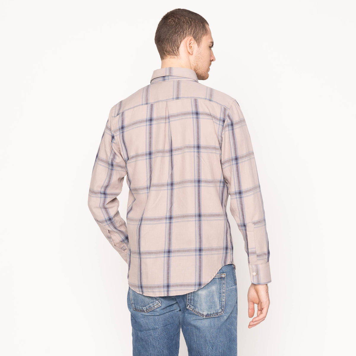 Easy Shirt - Hemp Blend Check - Sand by Naked & Famous Denim