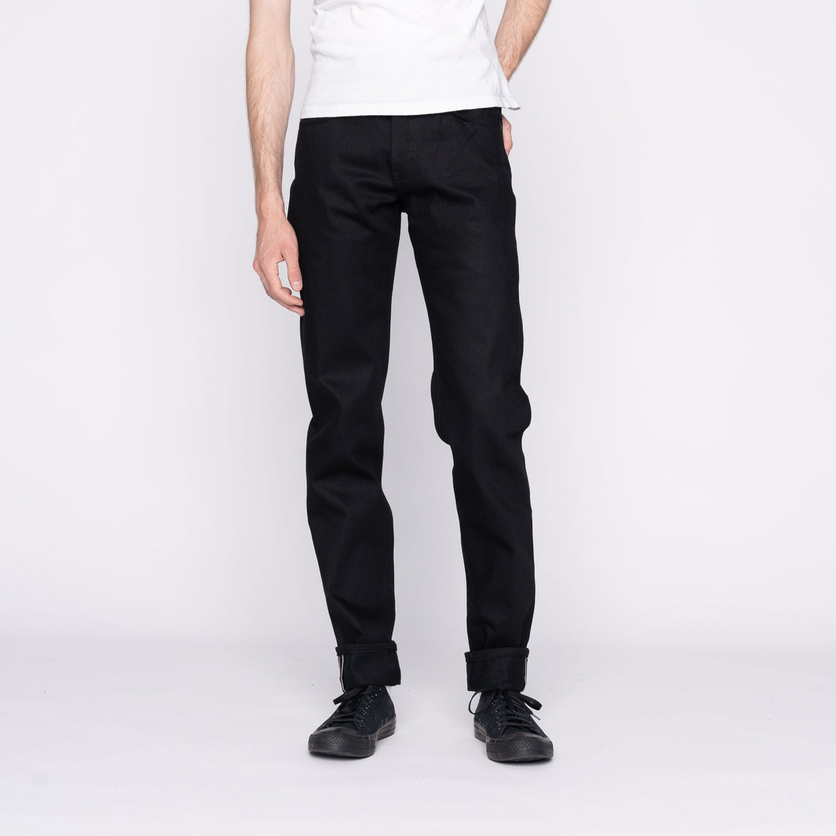 Easy Guy - Solid Black Selvedge - 36" Long Inseam by Naked & Famous Denim