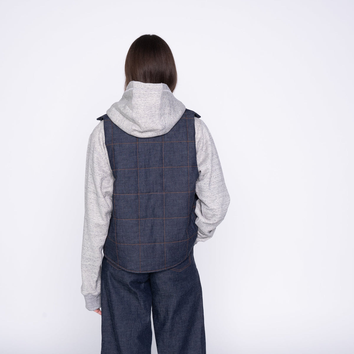 Quilted Vest - Slub Nep Rinsed - Indigo by Naked & Famous Denim