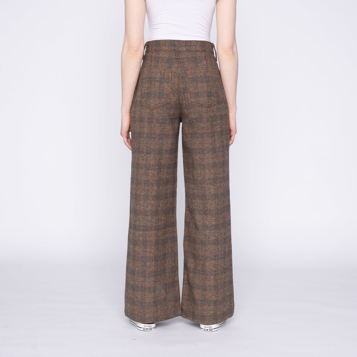 Wide Leg Trouser - Triple Yarn Twist Brushed Tweed - Desert Sunset by Naked & Famous Denim