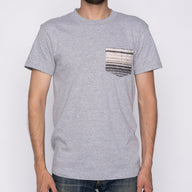 Pocket Tee - Heather Grey + Heavyweight Stripe Grey by Naked & Famous Denim