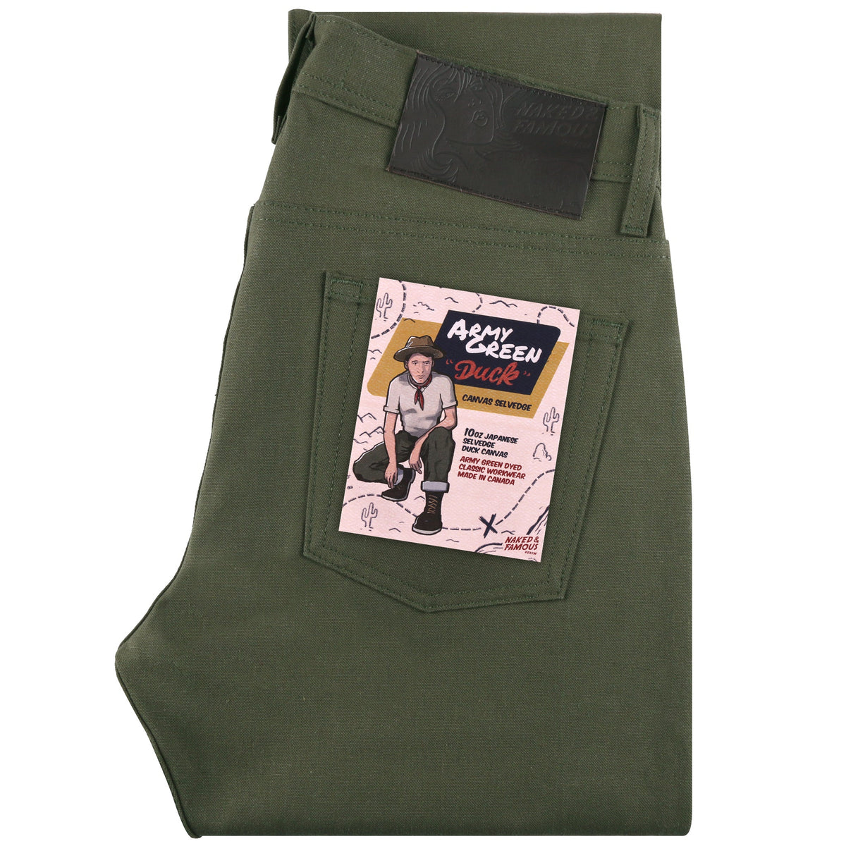 Weird Guy - Army Green Duck Selvedge by Naked & Famous Denim